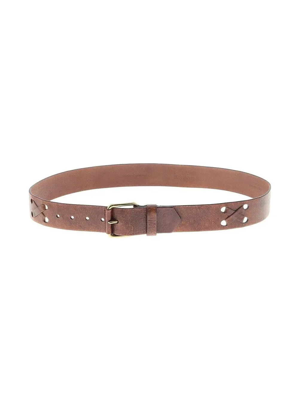 Lauren Ralph Lauren Brown Leather Belt Cross Detail Western XL